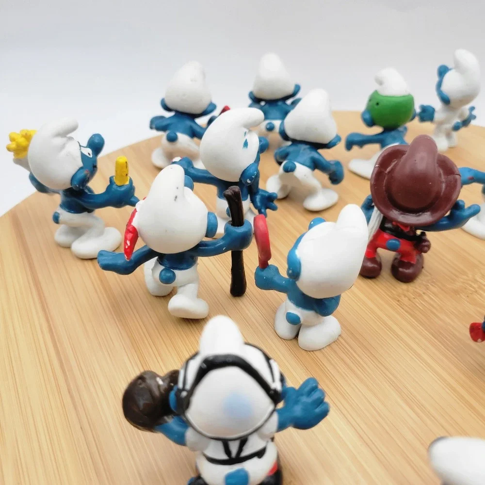 Vintage Schleich Peyo PVC Smurf Figures Lot of 19 Christmas Cowboy Sports 80s